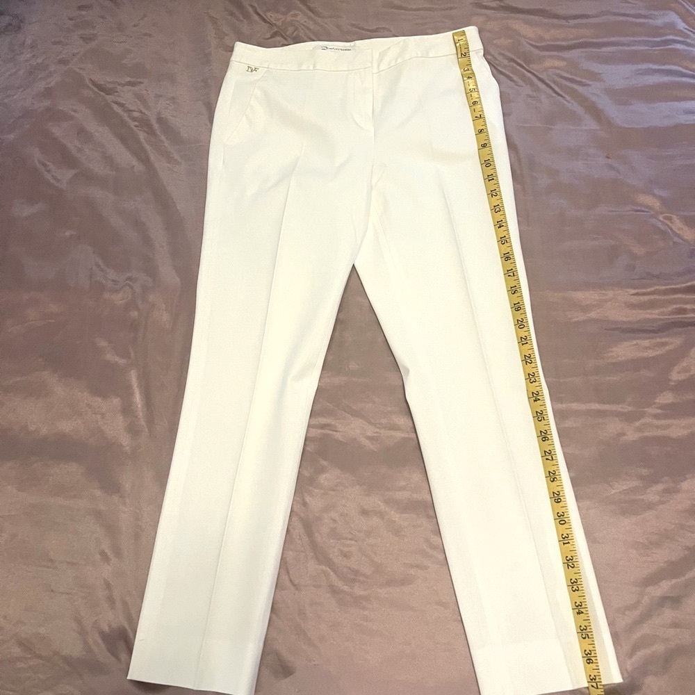 Diane Von Furstenberg Off White, Cream, Ivory Trousers, size 8 - Picture 4 of 8